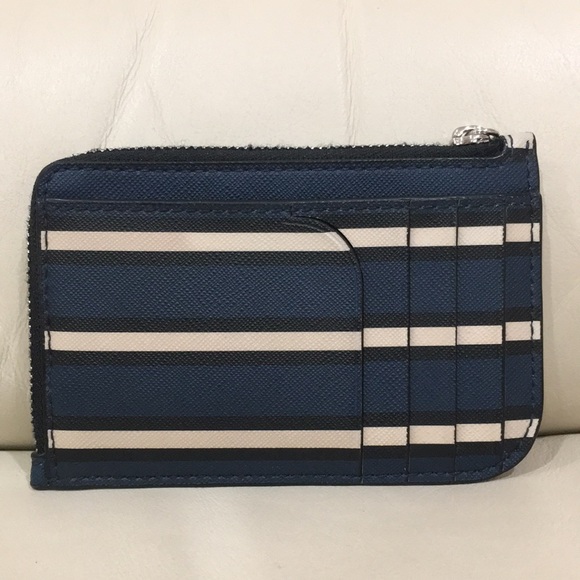Kate Spade Blue Cameron York Stripe Keychain Wallet - Picture 6 of 12